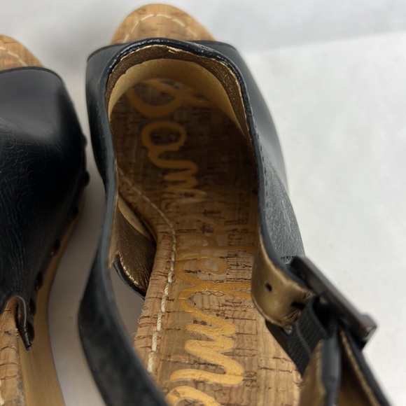 Black Sam Edelman Camilla Wedge with stud detail, sling back, size 9.5 - Picture 6 of 16